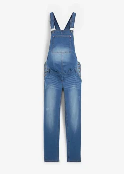 bonprix Bekleidung·Blazer|Umstandsmode^Umstands-Latzhose, Straight Leg hellblau denim