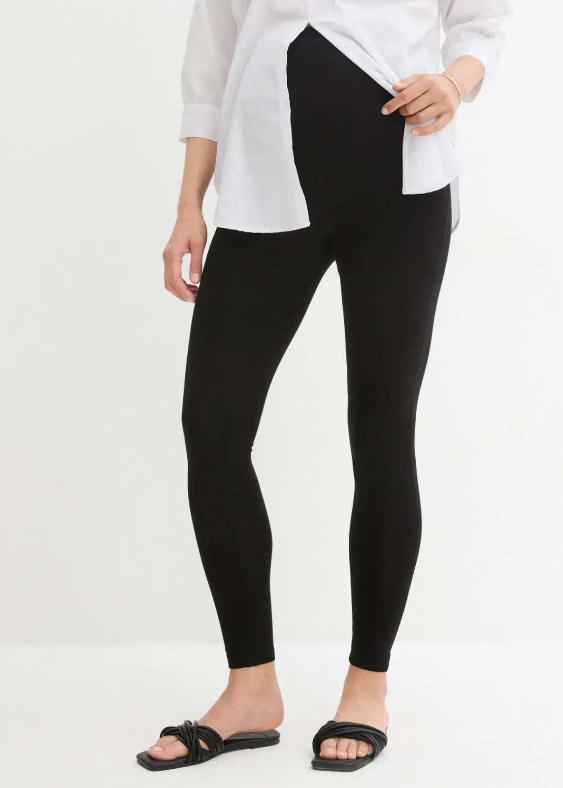 bonprix Bekleidung·Blazer|Nachhaltigere Materialien^Umstandsleggings aus Bio-Baumwolle (2er Pack) schwarz+schwarz