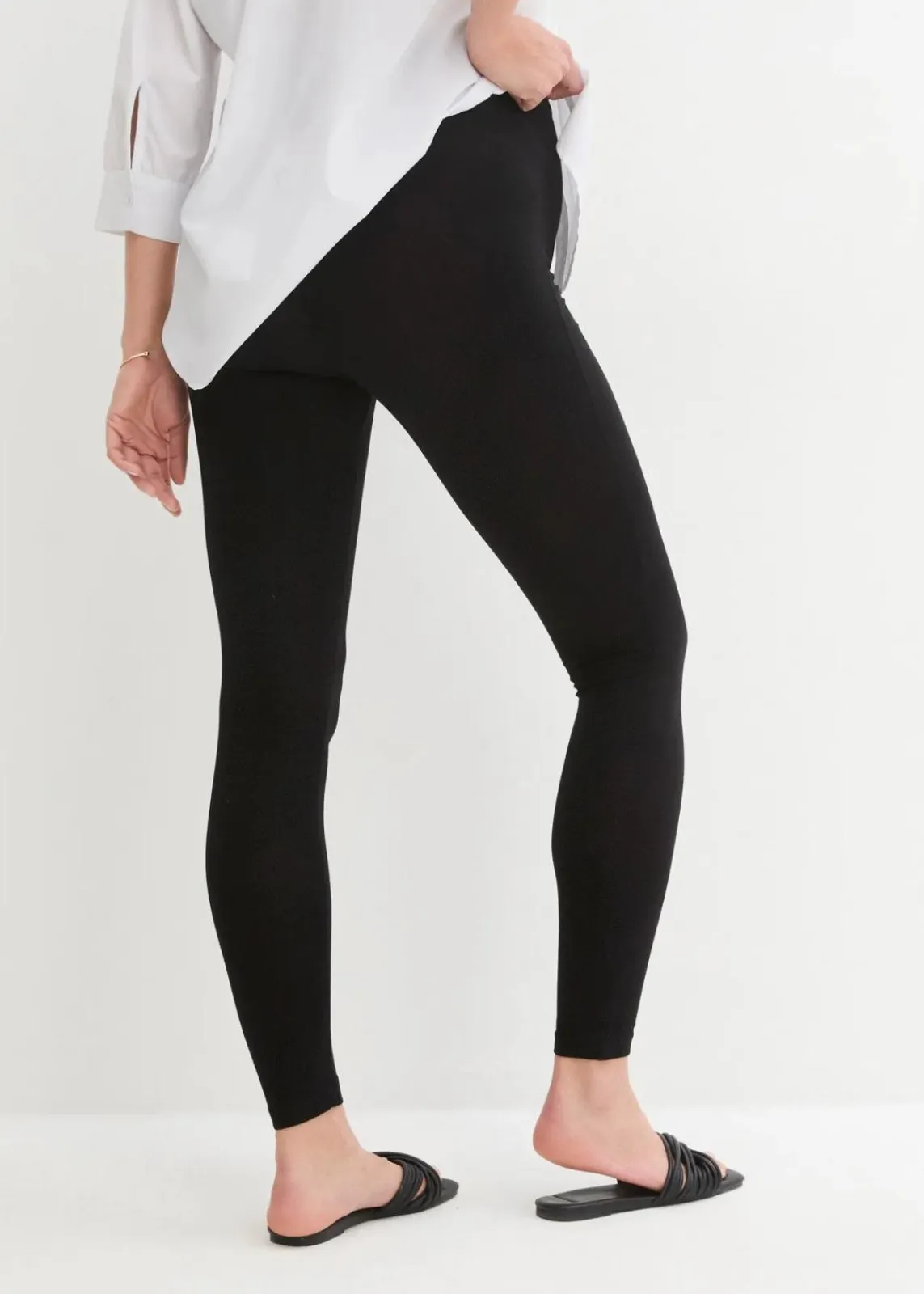 bonprix Bekleidung·Blazer|Nachhaltigere Materialien^Umstandsleggings aus Bio-Baumwolle (2er Pack) schwarz+schwarz