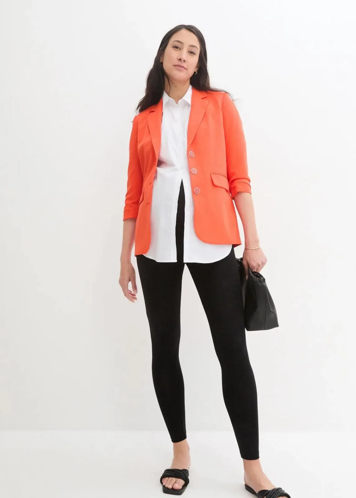 bonprix Bekleidung·Blazer|Nachhaltigere Materialien^Umstandsleggings aus Bio-Baumwolle (2er Pack) schwarz+schwarz