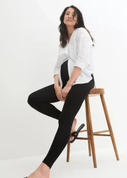bonprix Bekleidung·Blazer|Nachhaltigere Materialien^Umstandsleggings aus Bio-Baumwolle (2er Pack) schwarz+schwarz