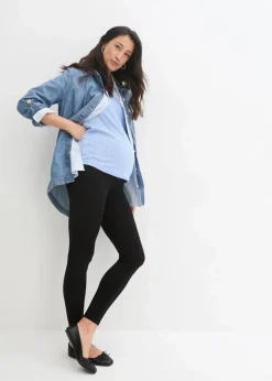 bonprix Bekleidung·Blazer|Nachhaltigere Materialien^Umstandsleggings aus weicher Bio-Baumwolle schwarz