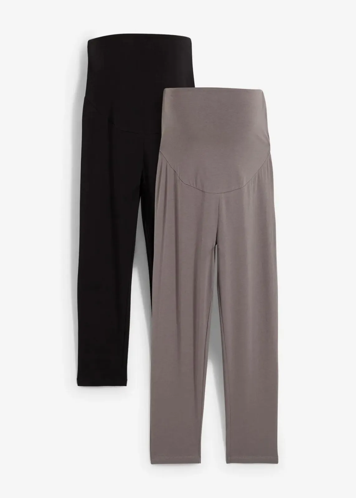 bonprix Umstandsmode|Bekleidung·Blazer^Umstands-Leggings in Capri-Länge (2er Pack) schwarz/rauchgrau