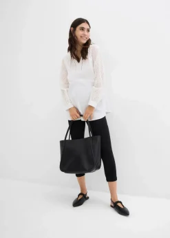 bonprix Bekleidung·Blazer|Umstandsmode^Umstands-Leggings in Capri-Länge (2er Pack) schwarz+schwarz