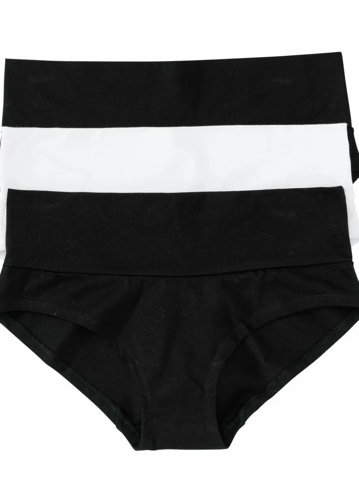 bonprix Umstandsmode|Nachhaltigere Materialien^Umstandspanty mit Bio-Baumwolle (3er Pack) schwarz + schwarz + weiß