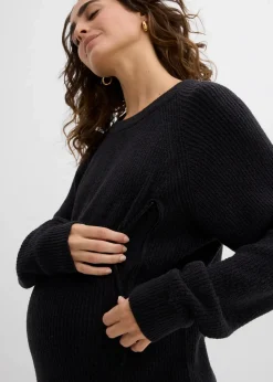 bonprix Bekleidung·Blazer|Umstandsmode^Umstandspullover mit diskreter Stillfunktion schwarz