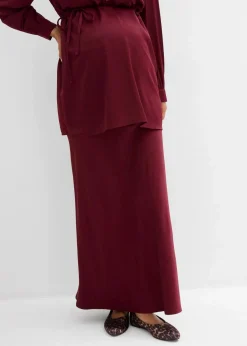 bonprix Bekleidung·Blazer|Umstandsmode^Umstandsrock aus Satin dunkelbeere
