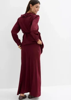 bonprix Bekleidung·Blazer|Umstandsmode^Umstandsrock aus Satin dunkelbeere