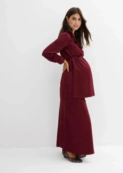 bonprix Bekleidung·Blazer|Umstandsmode^Umstandsrock aus Satin dunkelbeere