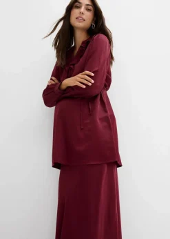 bonprix Bekleidung·Blazer|Umstandsmode^Umstandsrock aus Satin dunkelbeere
