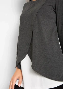 bonprix Bekleidung·Blazer|Umstandsmode^Umstandsset mit Stillfunktion anthrazit meliert+schwarz