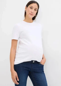 bonprix Bekleidung·Blazer|Nachhaltigere Materialien^Umstandsshirts aus Bio-Baumwolle (2er Pack) schwarz/weiß