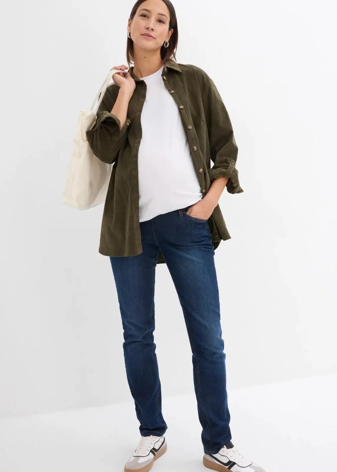 bonprix Bekleidung·Blazer|Nachhaltigere Materialien^Umstandsshirts aus Bio-Baumwolle (2er Pack) schwarz/weiß