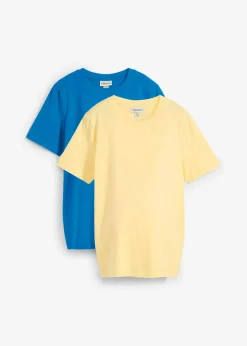 bonprix Umstandsmode|Nachhaltigere Materialien^Umstandsshirts aus Bio-Baumwolle (2er Pack) hellgelb/gletscherblau