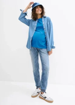 bonprix Umstandsmode|Nachhaltigere Materialien^Umstandsshirts aus Bio-Baumwolle (2er Pack) hellgelb/gletscherblau