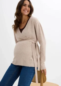 bonprix Bekleidung·Blazer|Umstandsmode^Umstandsstrickjacke für die Schwangerschaft und danach beige