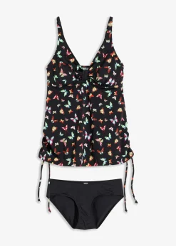 bonprix Nachhaltigere Materialien|Umstandsbademode^Umstandstankini (2-tlg. Set) schwarz bedruckt