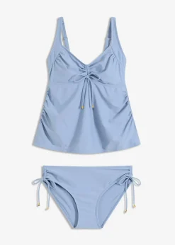 bonprix Nachhaltigere Materialien|Umstandsmode^Umstandstankini (2-tlg.Set) mit Bindeband rauchblau