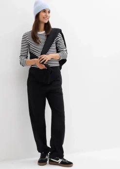 bonprix Bekleidung·Blazer|Nachhaltigere Materialien^Umstandsweathose mit verstellbarer Saumweite aus reiner Bio-Baumwolle schwarz