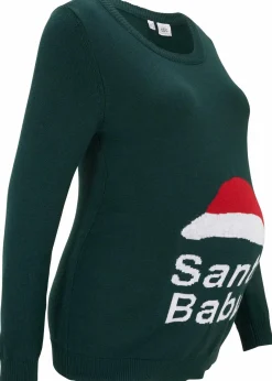 bonprix Bekleidung·Blazer|Umstandsmode^Umstands-Weihnachtspullover tiefgrün