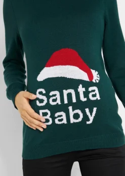 bonprix Bekleidung·Blazer|Umstandsmode^Umstands-Weihnachtspullover tiefgrün