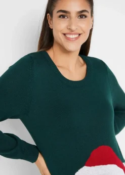 bonprix Bekleidung·Blazer|Umstandsmode^Umstands-Weihnachtspullover tiefgrün