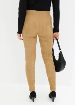bonprix Bekleidung·Kleider|Hosen^Velourlederimitat-Hose mit Bequembund khakibraun