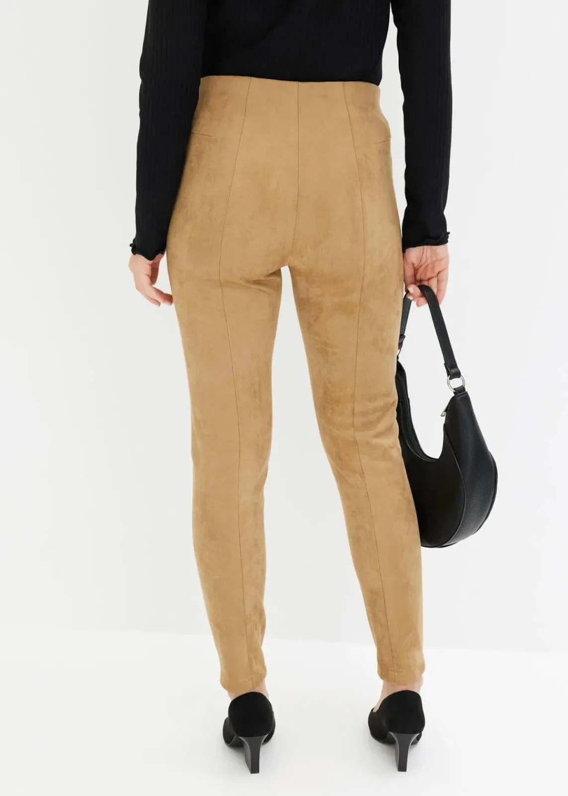 bonprix Bekleidung·Kleider|Hosen^Velourlederimitat-Hose mit Bequembund khakibraun
