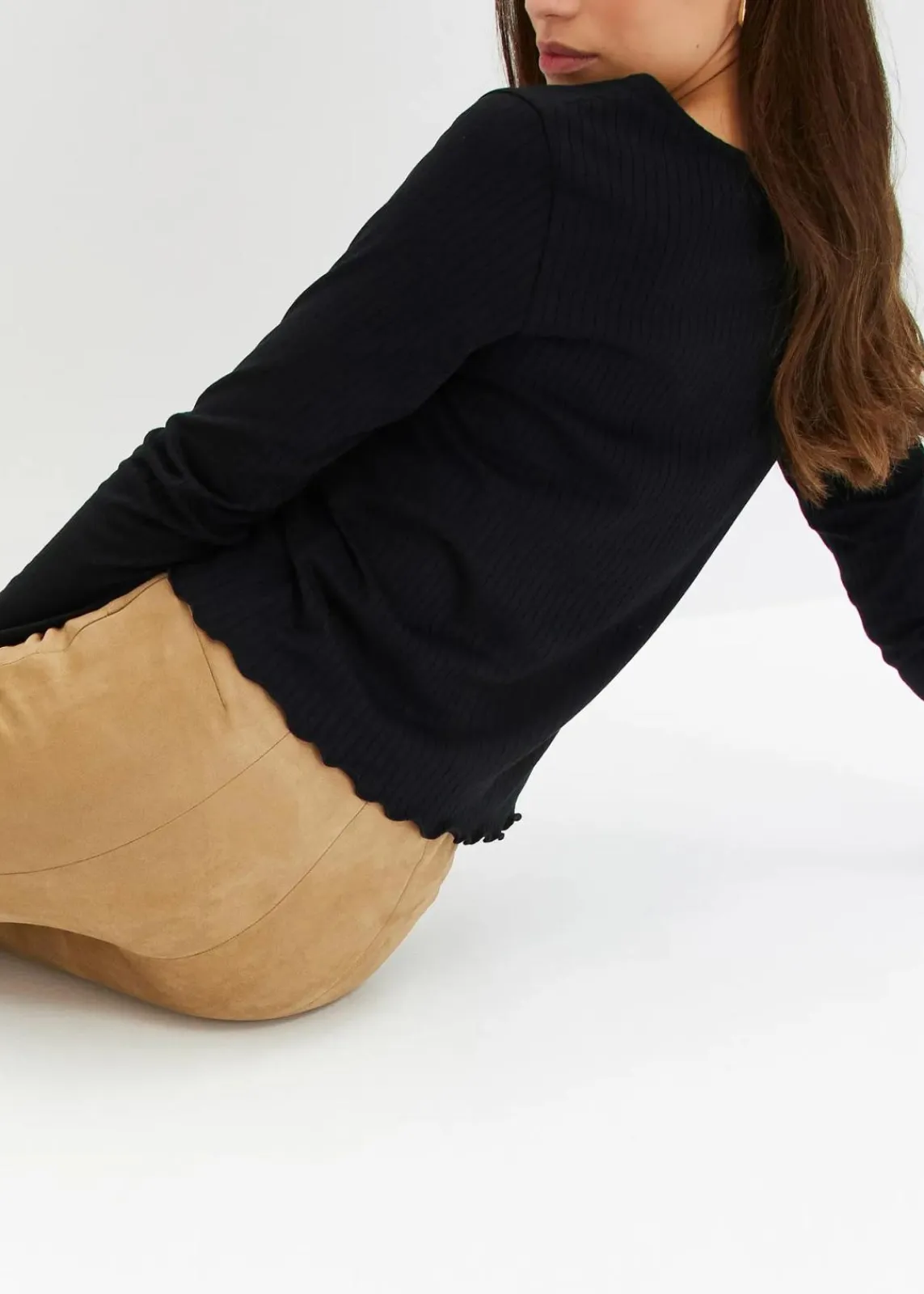 bonprix Bekleidung·Kleider|Hosen^Velourlederimitat-Hose mit Bequembund khakibraun