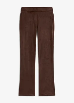 bonprix Hosen|Bekleidung·Kleider^Velourslederimitat Flared Hose dunkelbraun