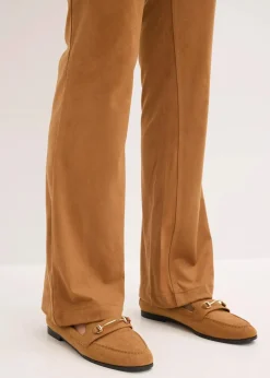 bonprix Bekleidung·Kleider|Hosen^Velourslederimitat Flared Hose mokkabraun