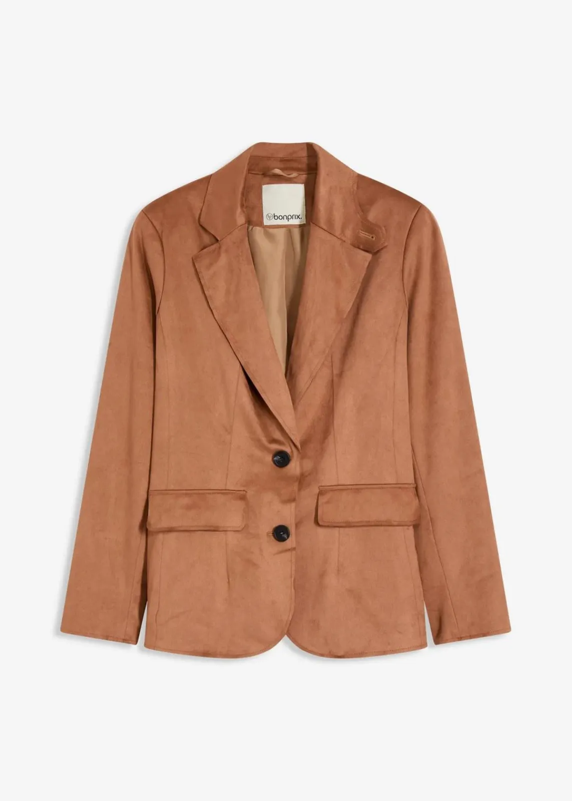 bonprix Bekleidung·Basics|Blazer^Velourslederimitat-Blazer mokkabraun