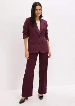 bonprix Blazer|Bekleidung·Basics^Velourslederimitat-Blazer weinrot