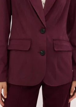 bonprix Blazer|Bekleidung·Basics^Velourslederimitat-Blazer weinrot