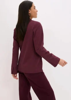 bonprix Blazer|Bekleidung·Basics^Velourslederimitat-Blazer weinrot
