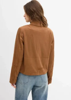 bonprix Bekleidung·Hosen|Jacken & Mäntel^Velourslederimitat-Jacke gewürzbraun