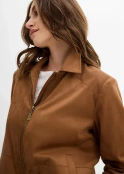bonprix Bekleidung·Hosen|Jacken & Mäntel^Velourslederimitat-Jacke gewürzbraun