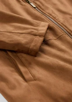 bonprix Bekleidung·Hosen|Jacken & Mäntel^Velourslederimitat-Jacke gewürzbraun