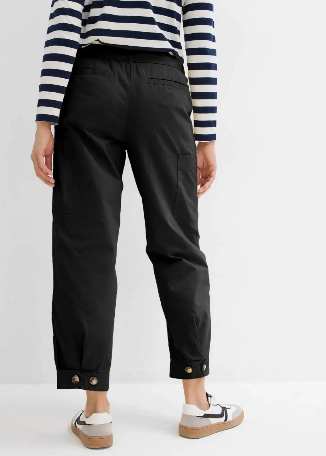 bonprix Bekleidung·Kleider|Hosen^Verkürzte Cargo-Hose schwarz