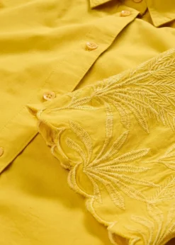 bonprix Blusen & Tuniken|Premium^verkürzte Hemdbluse mit Seidenanteil lemoncurry