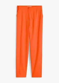 bonprix Bekleidung·Kleider|Hosen^Verkürzte High-Waist-Hose aus Leinen-Viskose-Mix warmorange