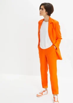 bonprix Bekleidung·Kleider|Hosen^Verkürzte High-Waist-Hose aus Leinen-Viskose-Mix warmorange