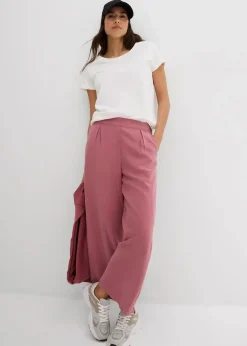 bonprix Bekleidung·Kleider|Hosen^Verkürzte Hose aus weichem Viskose-Mix softbeere