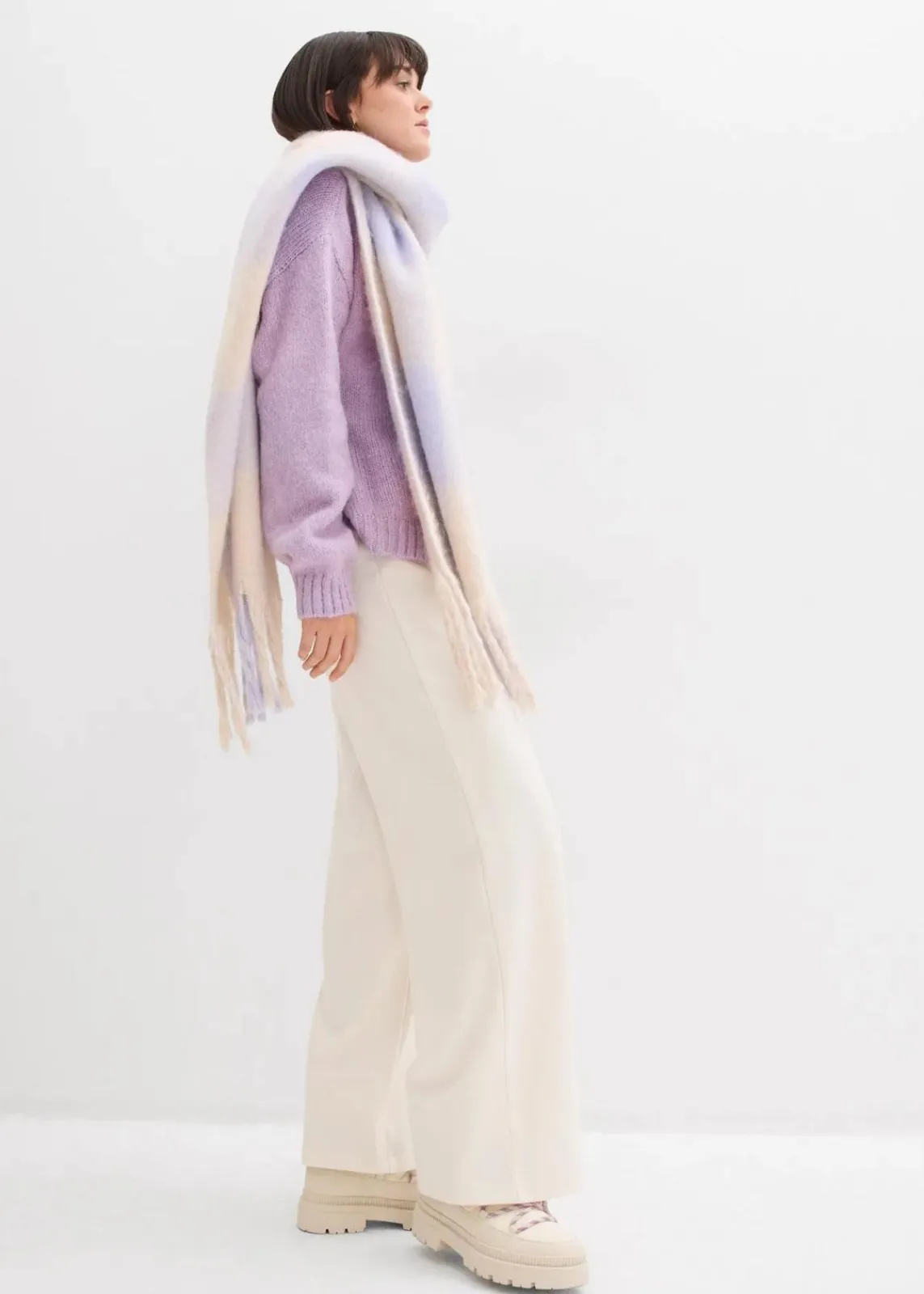 bonprix Bekleidung·Umstandsmode|Strickmode^Verkürzte Oversize Grobstrickjacke zartflieder