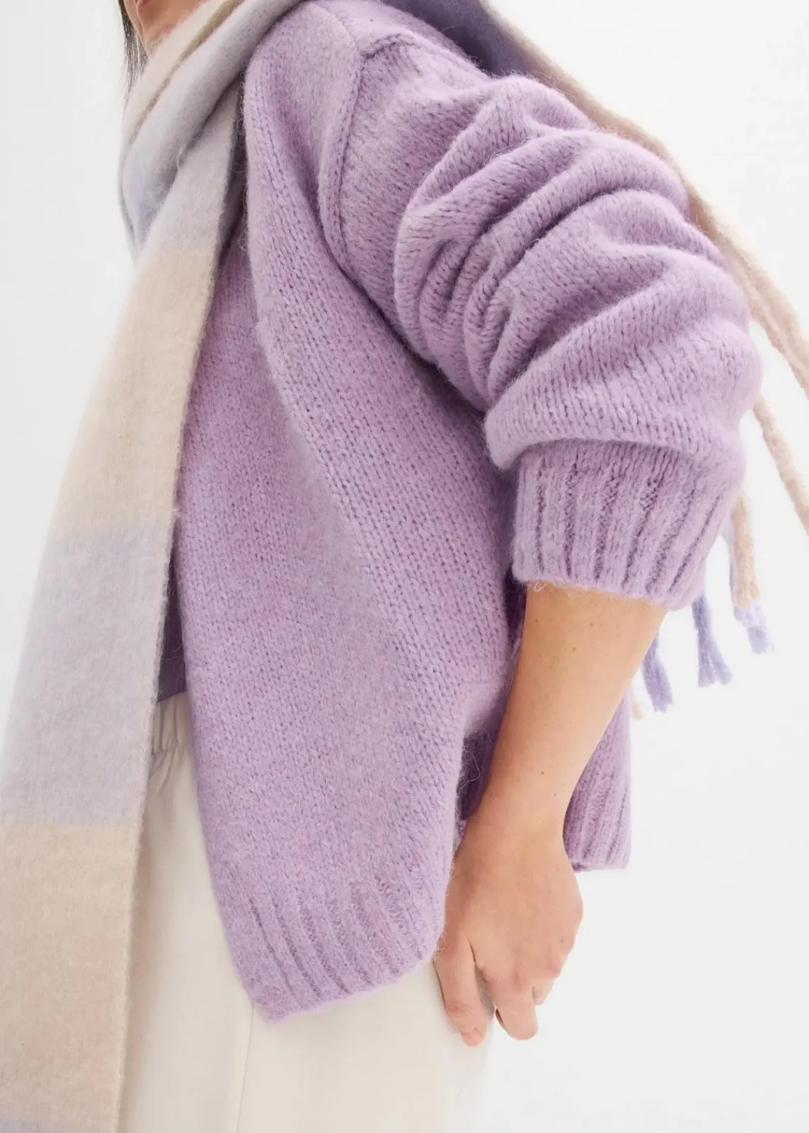 bonprix Bekleidung·Umstandsmode|Strickmode^Verkürzte Oversize Grobstrickjacke zartflieder