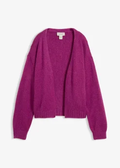 bonprix Bekleidung·Umstandsmode|Strickmode^Verkürzte Oversize Grobstrickjacke dunkelfuchsia