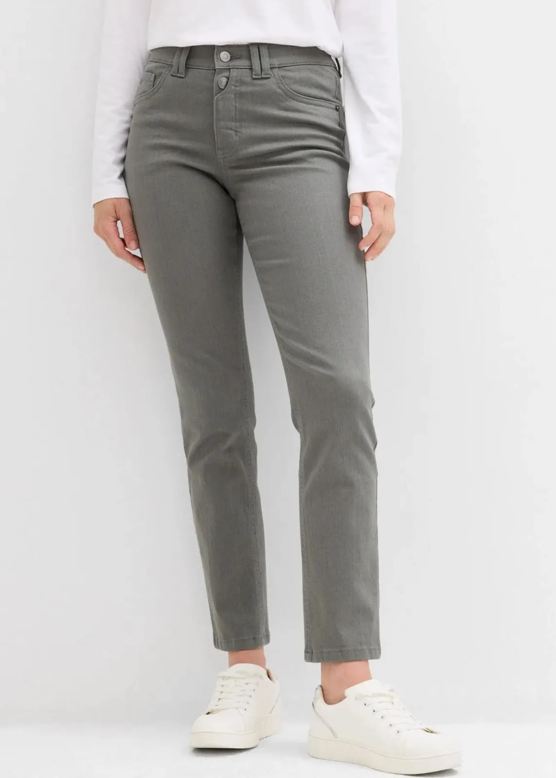bonprix Bekleidung·Kleider|Hosen^verkürzte Twill-Hose eukalyptusgrün