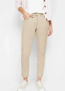bonprix Bekleidung·Kleider|Hosen^Verkürzte Twill-Hose im Used-Look hellsand