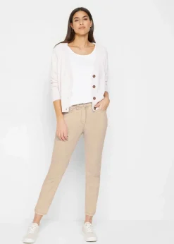 bonprix Bekleidung·Kleider|Hosen^Verkürzte Twill-Hose im Used-Look hellsand