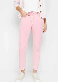bonprix Hosen|Bekleidung·Kleider^Verkürzte Twill-Hose im Used-Look knallrosa